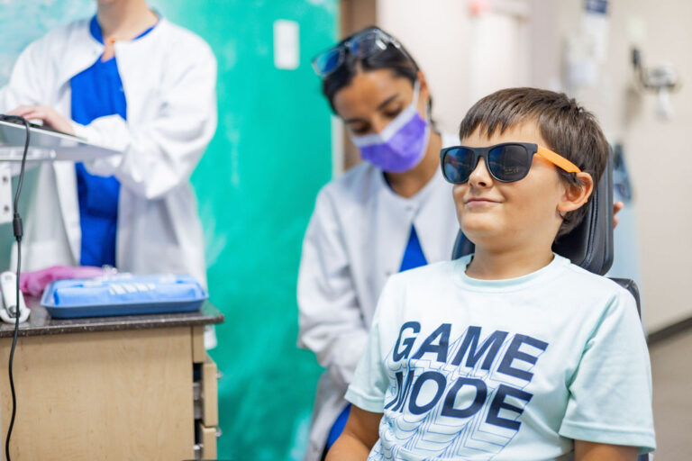 Child in dental chair during a Pediatric Dentistry visit with Dr. Laura Satoski at Virginia Family Dentistry Atlee